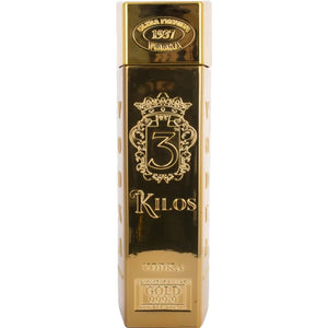 3 Kilos Gold Bar Premium Vodka, Original - 1L Case of 6