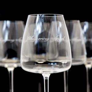 Whispering Angel Engraved Glasses - Wine Glass Gift Set (Six Rosé Wine Glasses)